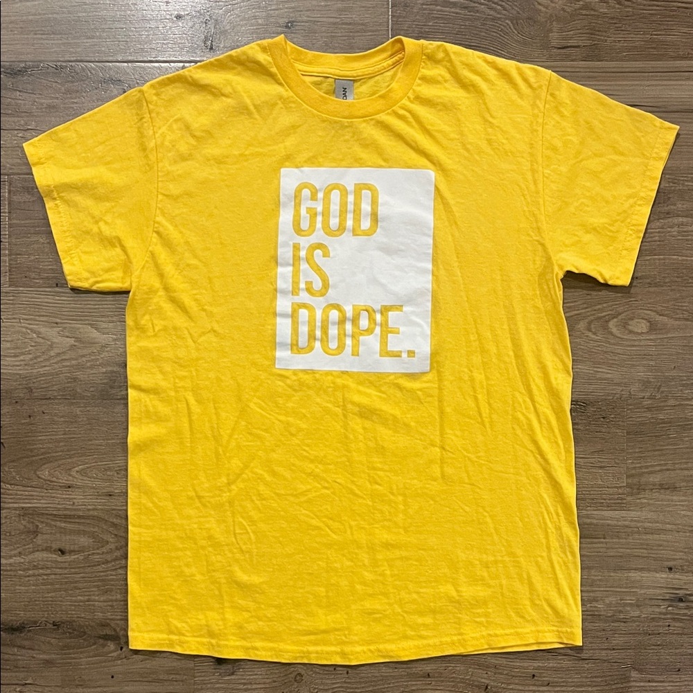 God Is Dope Yellow Graphic Tee